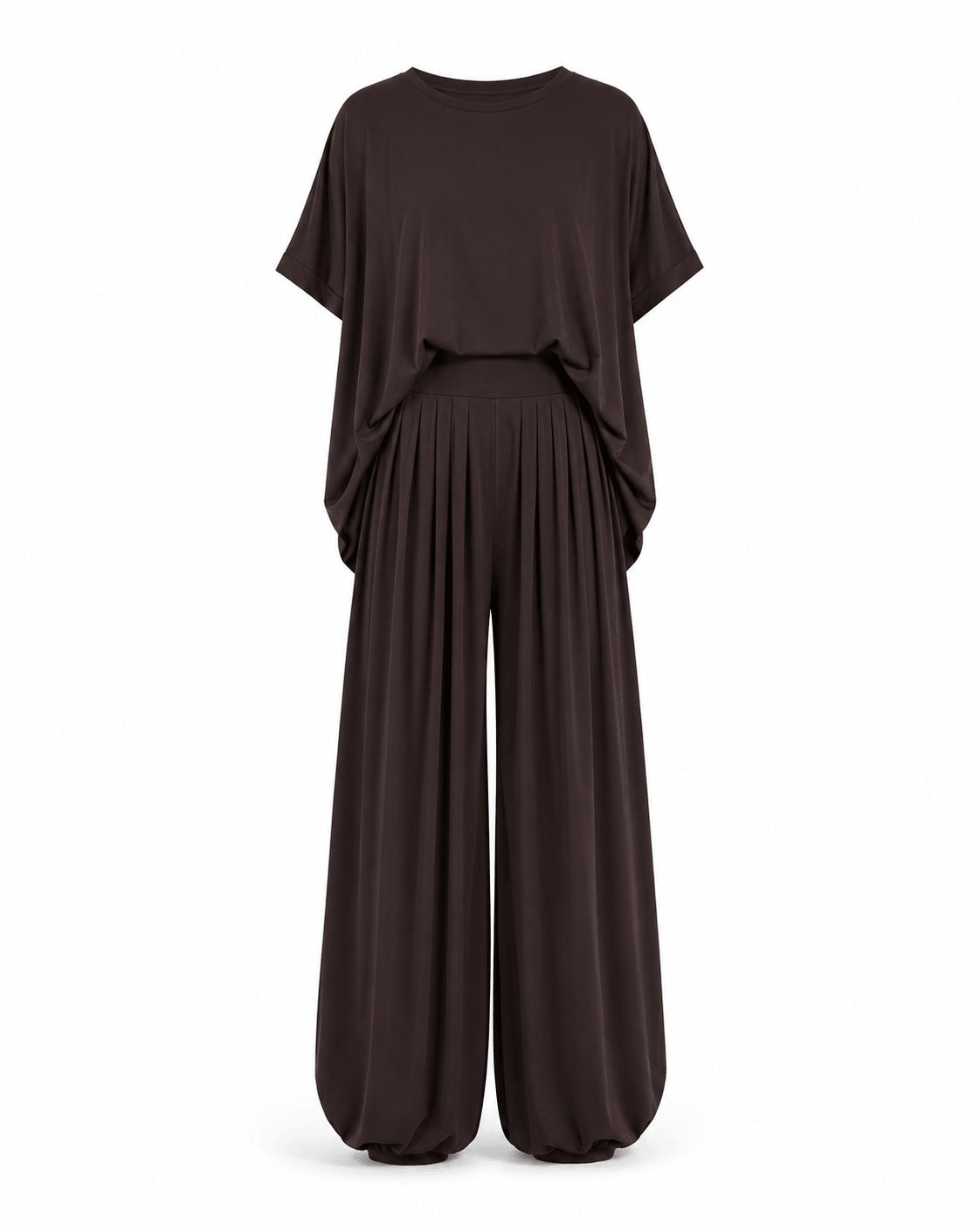Women’s Two Piece Co-Ord Set Casual Top & Wide Leg Trousers