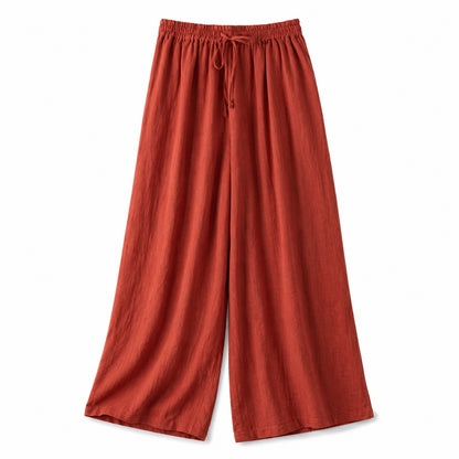 Women’s Relaxed Elastic Waist Wide Leg Trousers
