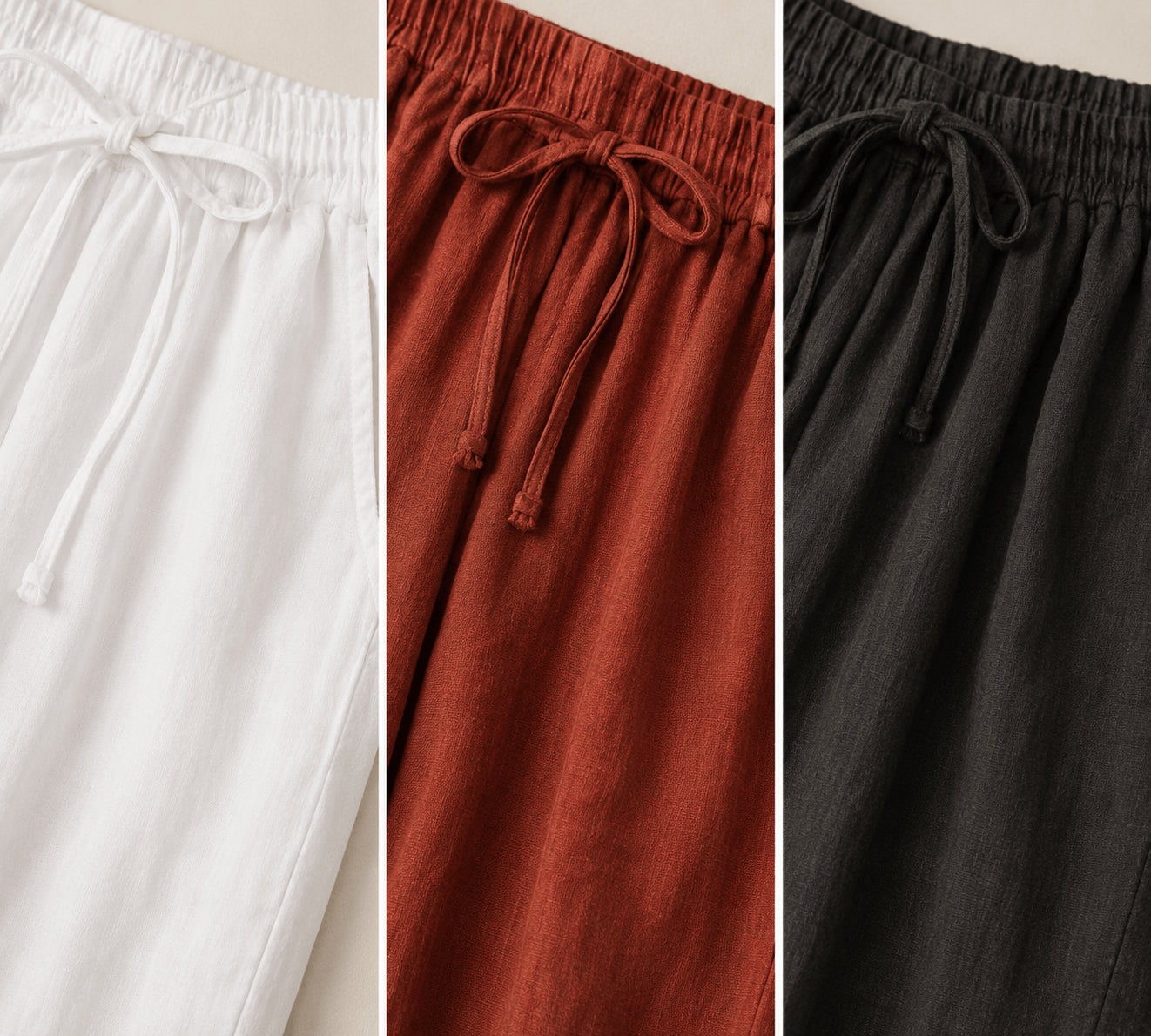 Women’s Relaxed Elastic Waist Wide Leg Trousers