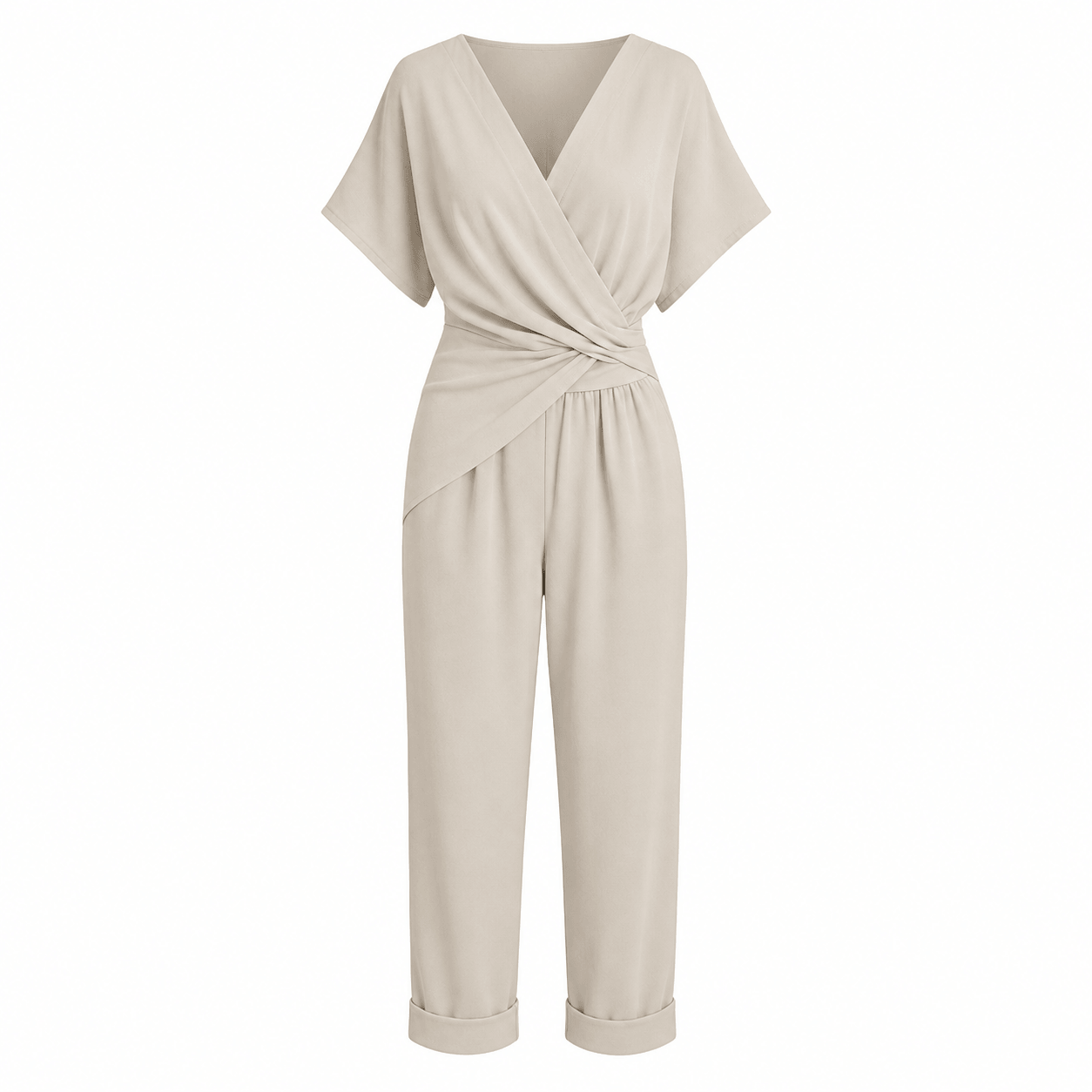 Women’s Wrap Front Top & Cropped Trousers Co-Ord Set