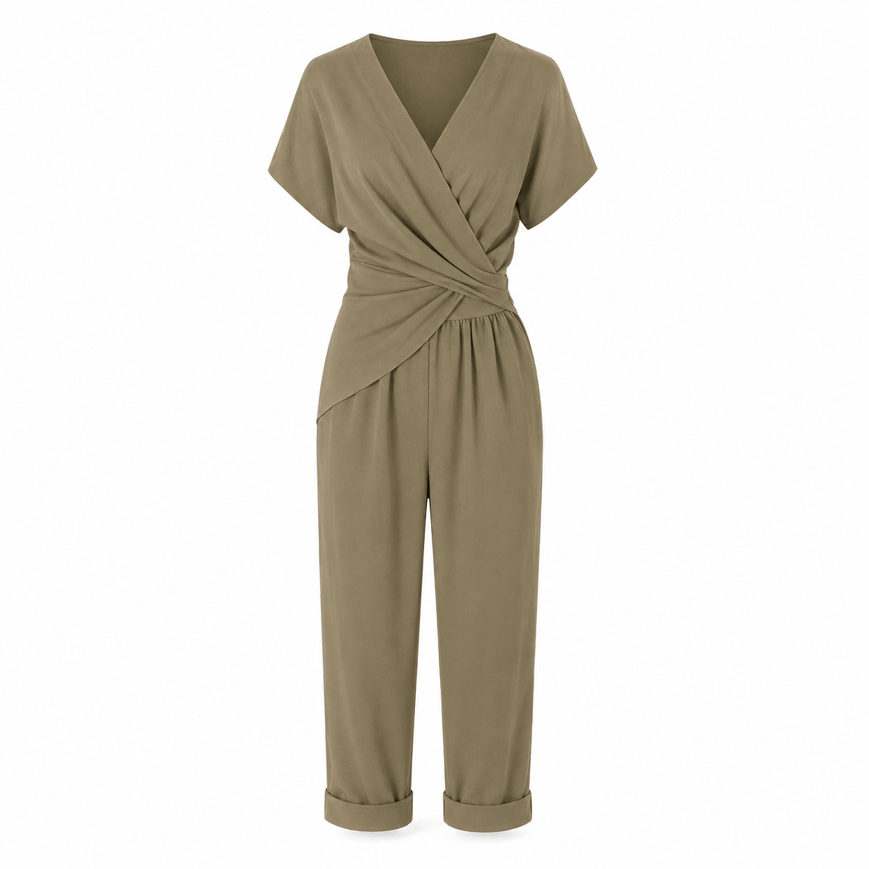 Women’s Wrap Front Top & Cropped Trousers Co-Ord Set