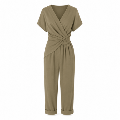 Women’s Wrap Front Top & Cropped Trousers Co-Ord Set
