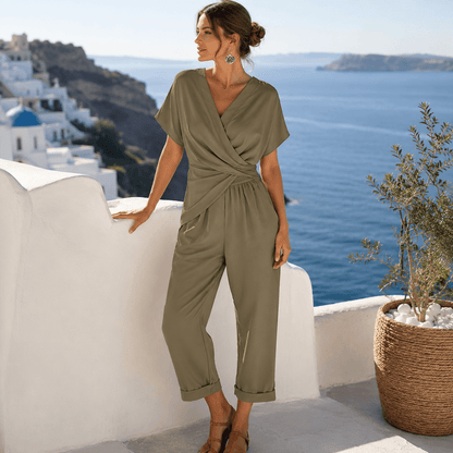 Women’s Wrap Front Top & Cropped Trousers Co-Ord Set