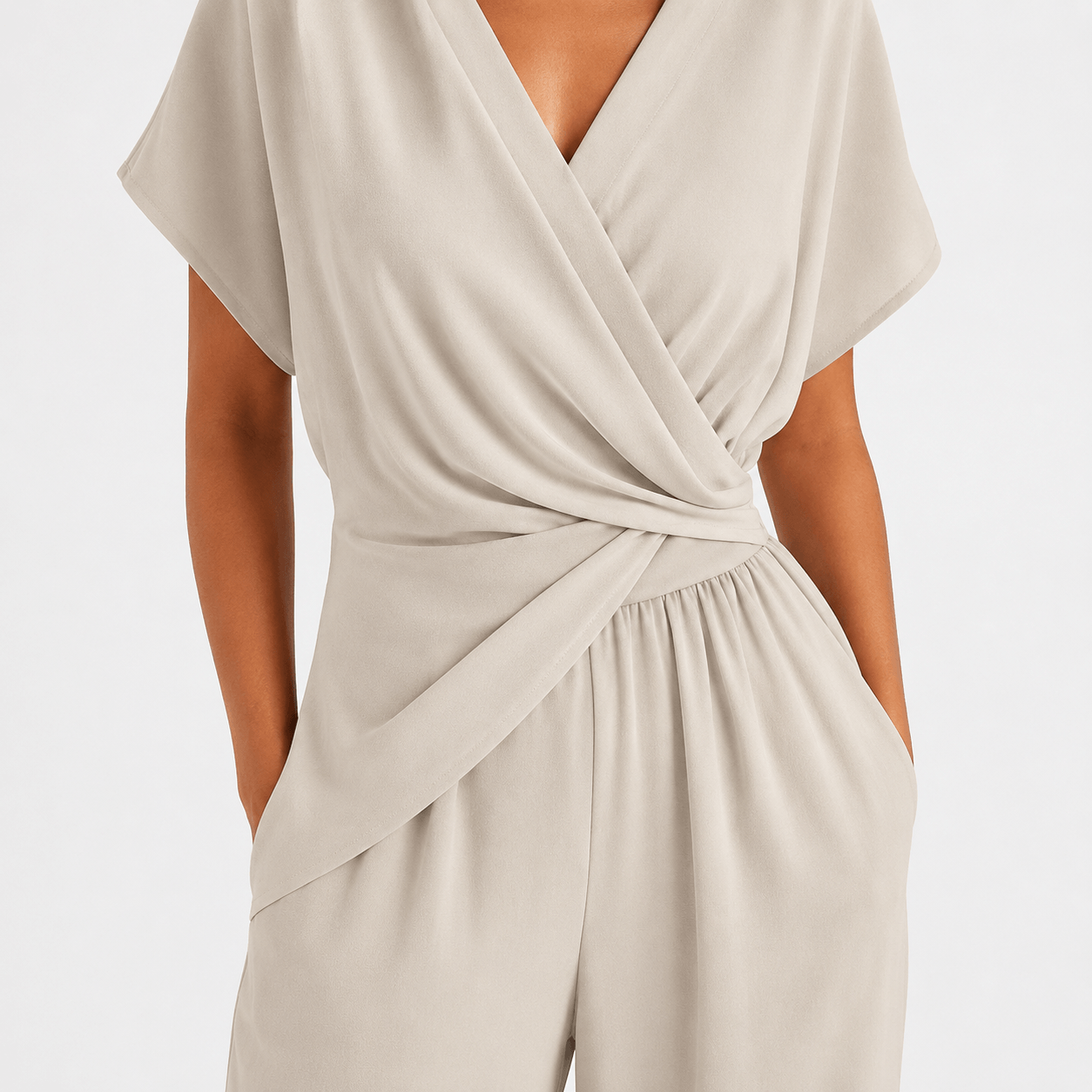 Women’s Wrap Front Top & Cropped Trousers Co-Ord Set