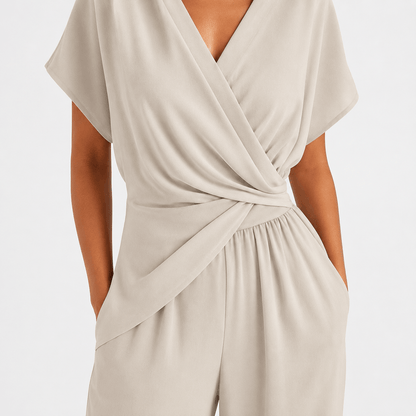 Women’s Wrap Front Top & Cropped Trousers Co-Ord Set