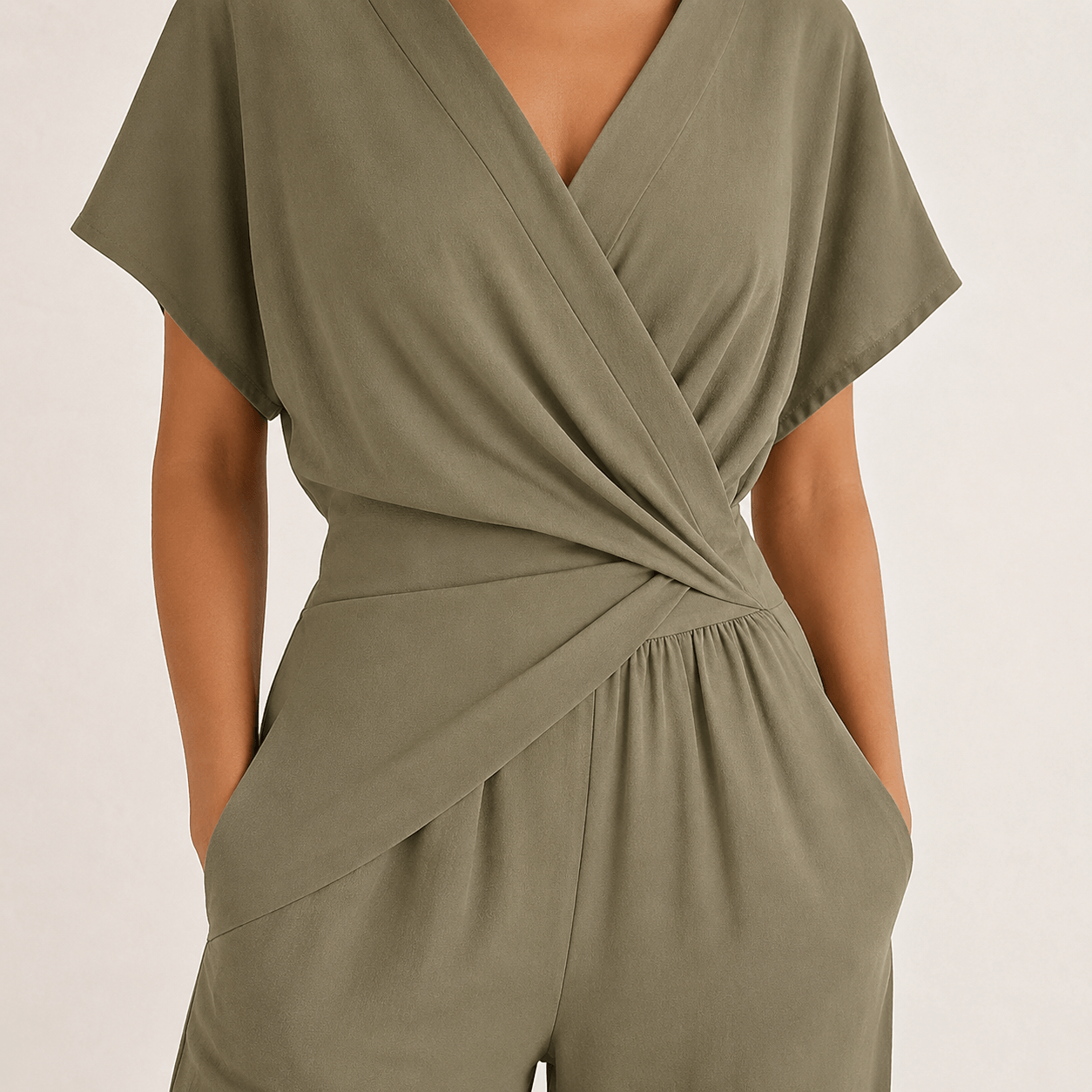 Women’s Wrap Front Top & Cropped Trousers Co-Ord Set