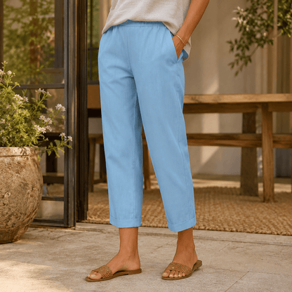 Women’s Lightweight Cropped Straight Leg Summer Trousers