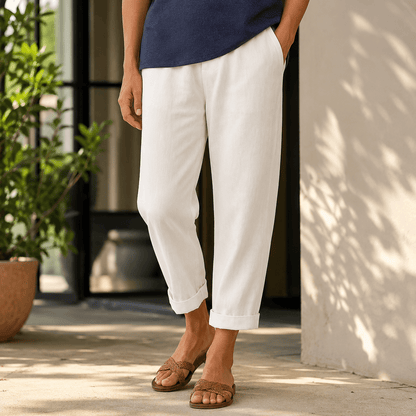 Women’s Lightweight Cropped Straight Leg Summer Trousers