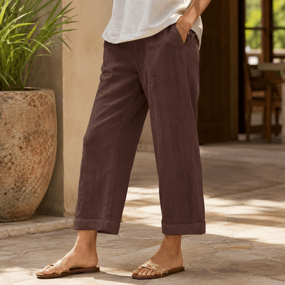 Women’s Lightweight Cropped Straight Leg Summer Trousers