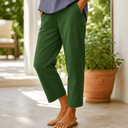 Women’s Lightweight Cropped Straight Leg Summer Trousers