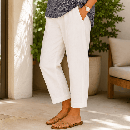 Women’s Lightweight Cropped Straight Leg Summer Trousers