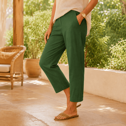Women’s Lightweight Cropped Straight Leg Summer Trousers
