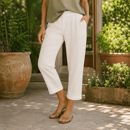 Women’s Lightweight Cropped Straight Leg Summer Trousers