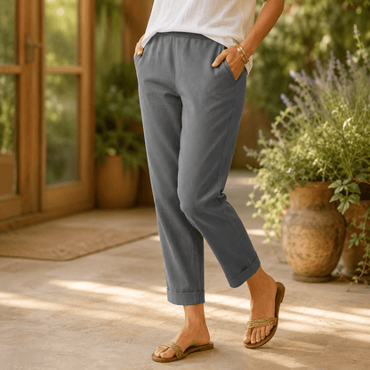 Women’s Lightweight Cropped Straight Leg Summer Trousers