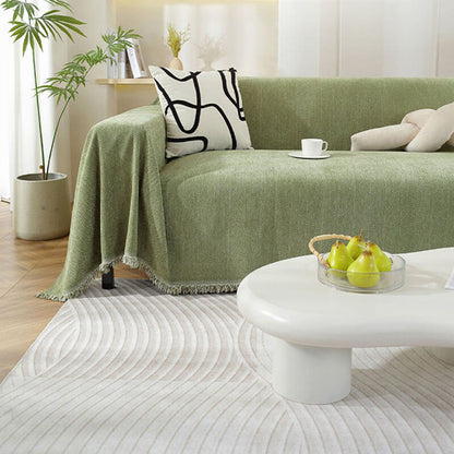 BowLift | Chenille Blanket Herringbone Tassel Couch Cover