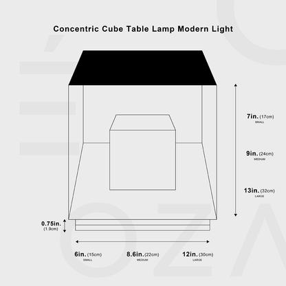 BowLift Concentric Cube Table Lamp — Modern, Sculptural Lighting for Any Space