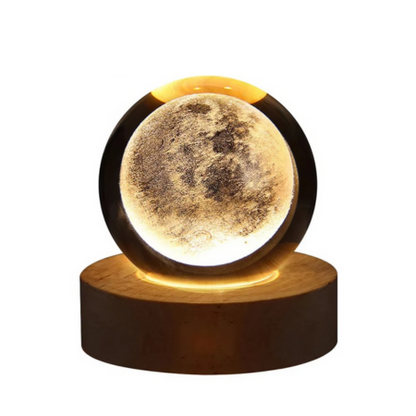 LZINA™ | 2.36 in RGB Crystal Ball Night Light with Milky Way and Moon - Cosmos-Inspired Bedside Decoration