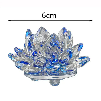 LZINA™ | Crystal Lotus Flower Figurine Home Wedding Decoration Glass Art Collection Paperweight Office Table Ornaments Souvenir Gifts