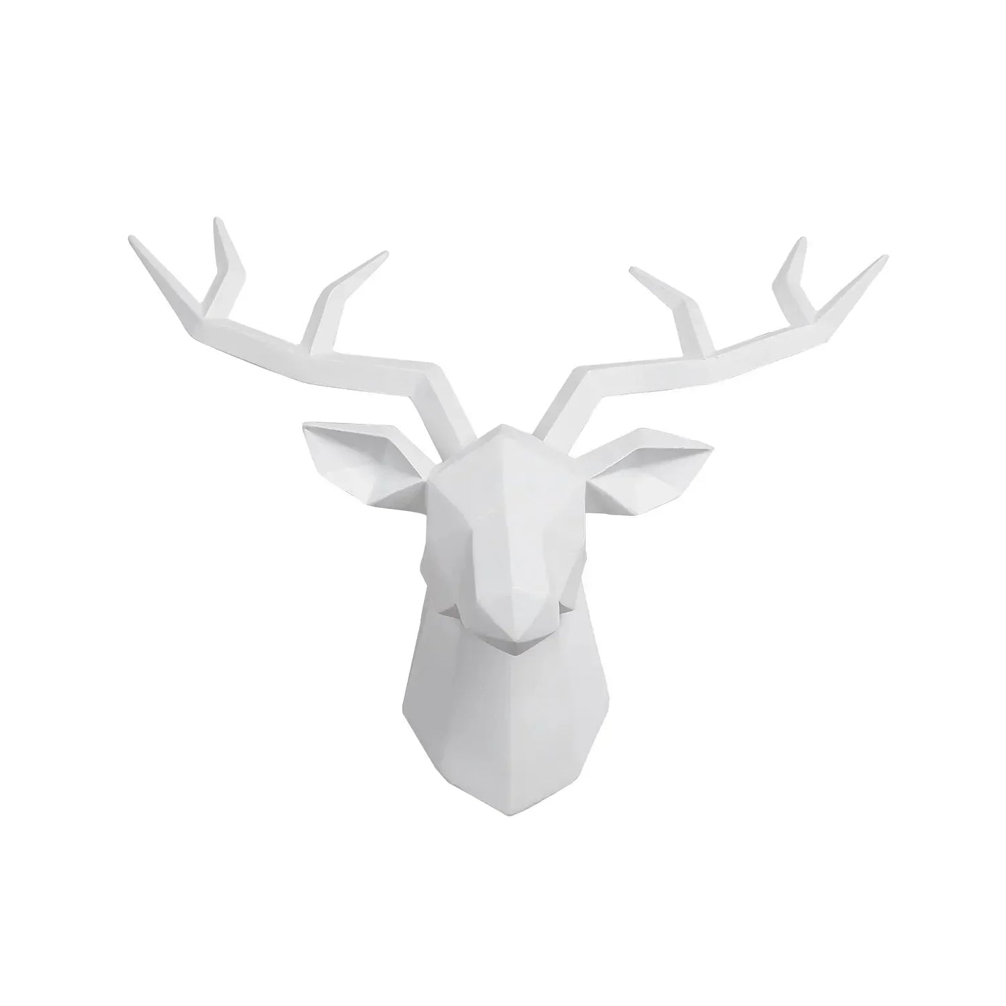 LZINA™ | Deer Head Sculpture Animal Statue Figures Wall Hanging Creative Moose Art Antlers Statuette for Office Decor Wall Mounting