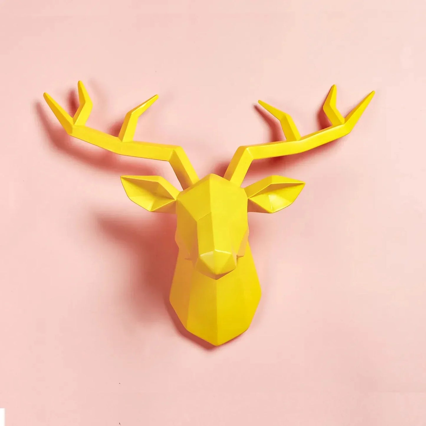 LZINA™ | Deer Head Sculpture Animal Statue Figures Wall Hanging Creative Moose Art Antlers Statuette for Office Decor Wall Mounting