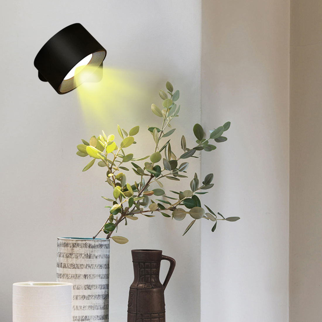 BowLift FlexiLamp – Wireless, Rechargeable Wall Light with 360° Rotating Head