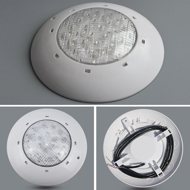 BowLift 18x3W ABS Plastic Pool Wall Light — Underwater LED Lamp, White Finish