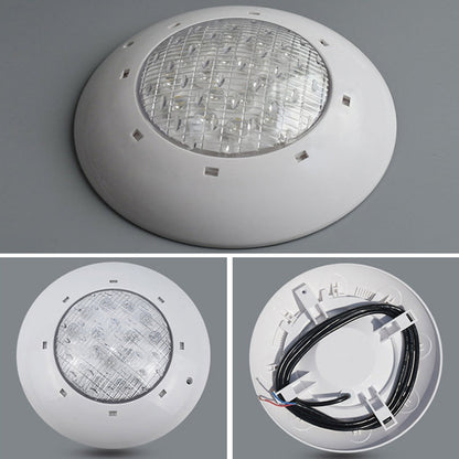 BowLift 18x3W ABS Plastic Pool Wall Light — Underwater LED Lamp, White Finish