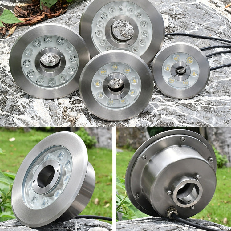 BowLift 12W Landscape Ring LED Underwater Spotlight — Color-Changing, Stainless Steel, Colorful Glow