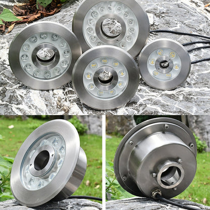 BowLift 12W Landscape Ring LED Underwater Spotlight — Color-Changing, Stainless Steel, Colorful Glow