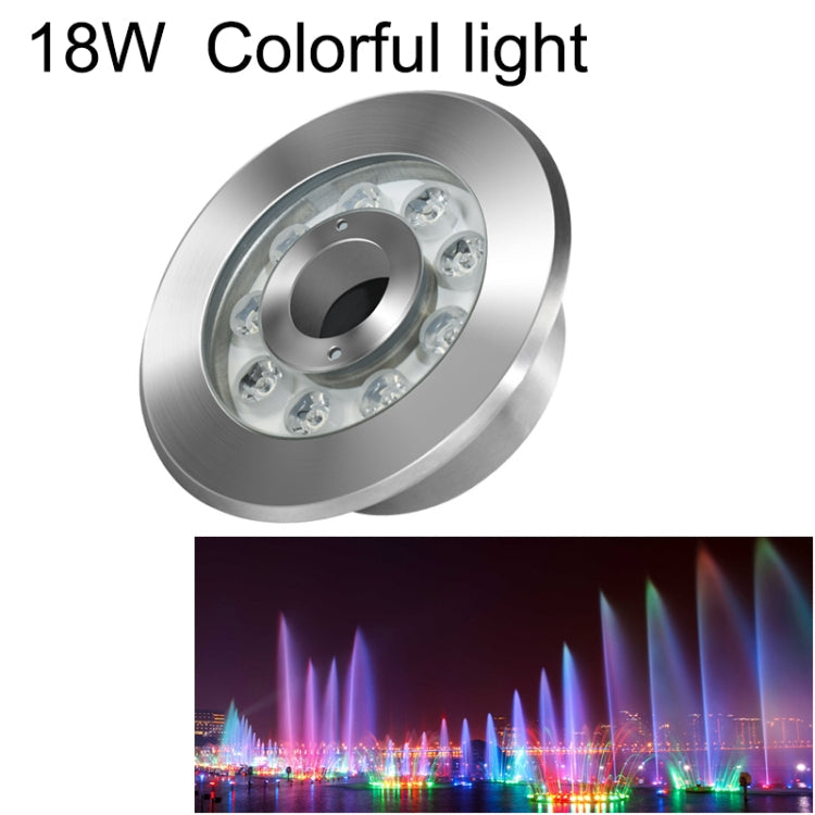 BowLift 18W Landscape LED Ring Light – Color-Changing, Stainless Steel Underwater Fountain Light (Colorful)