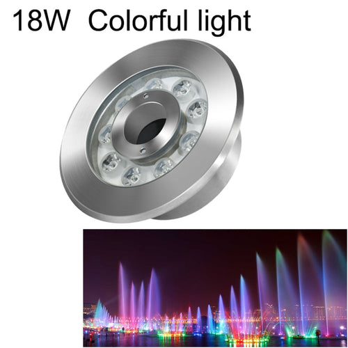 BowLift 18W Landscape LED Ring Light – Color-Changing, Stainless Steel Underwater Fountain Light (Colorful)