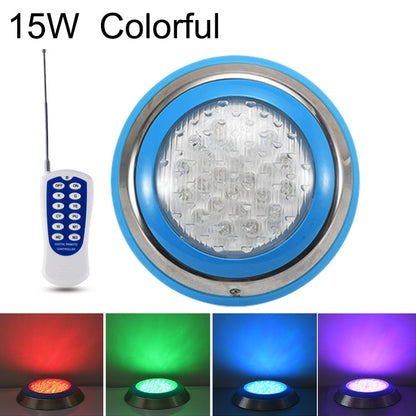 LZINA™ | 15W LED Stainless Steel Wall Mounted Pool Lighting Landscape Underwater Light (Colored Light + Remote Control)
