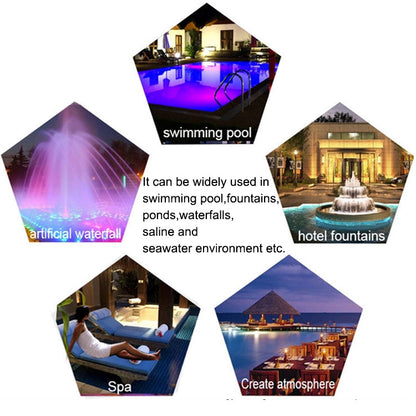 LZINA™ | 15W LED Stainless Steel Wall Mounted Pool Lighting Landscape Underwater Light (Colored Light + Remote Control)