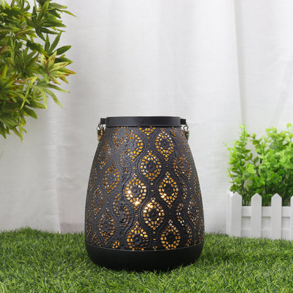 BowLift Moroccan-Style Black Metal Battery-Operated Table Lamp – Cordless, Elegant Lighting for Any Space