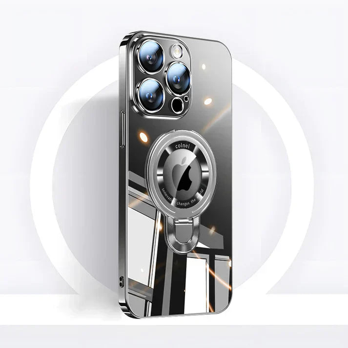 LZINA™ | iPhone MagSafe Series | Transparent electroplated rotating stand phone case