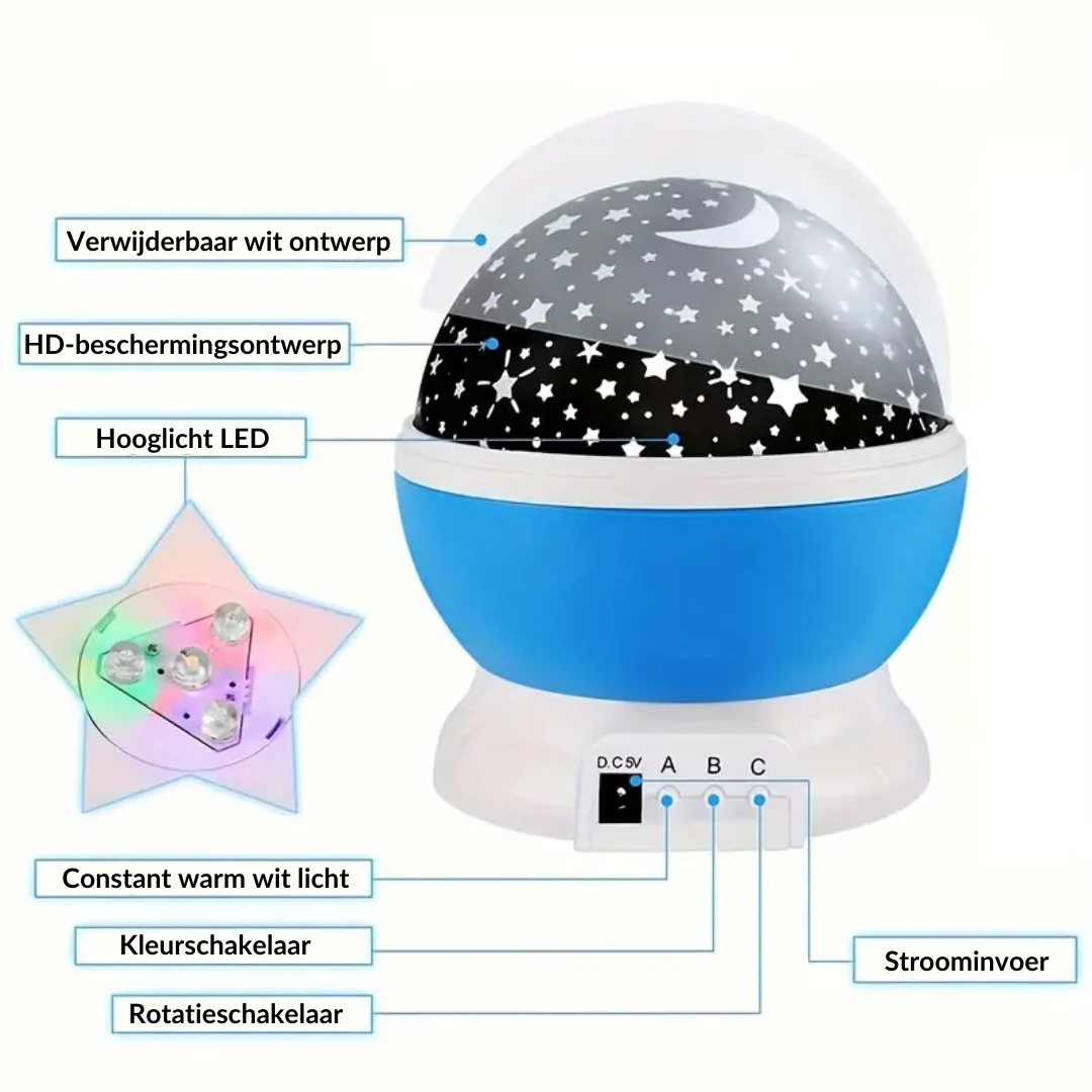 BowLift Luna Star Projector Night Lamp