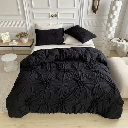 BowLift | Elegant Ruffle Flower Duvet Cover Set made of Microfiber