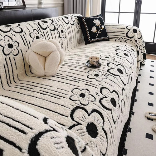 BowLift | Embroidered Flower Soft Sofa Cover