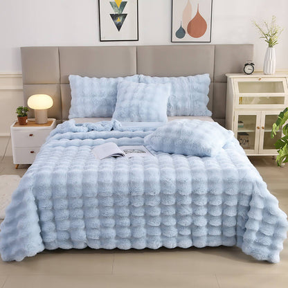 BowLift | Premium Bubble Double Layer Thick Faux Rabbit Fur Blanket