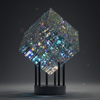 LZINA™ | ChromaticCube Crystal Rainbow Refraction Art | Modern Desk Decor & Centerpiece