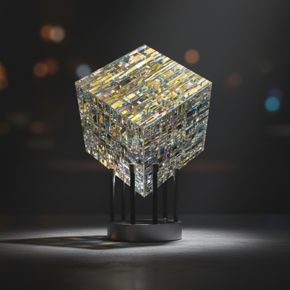 LZINA™ | ChromaticCube Crystal Rainbow Refraction Art | Modern Desk Decor & Centerpiece