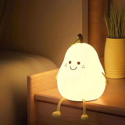 LZINA™ | GlowPear Rechargeable Silicone Night Light for Kids