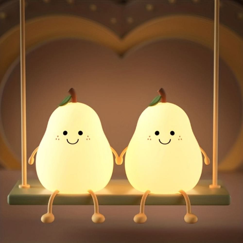LZINA™ | GlowPear Rechargeable Silicone Night Light for Kids
