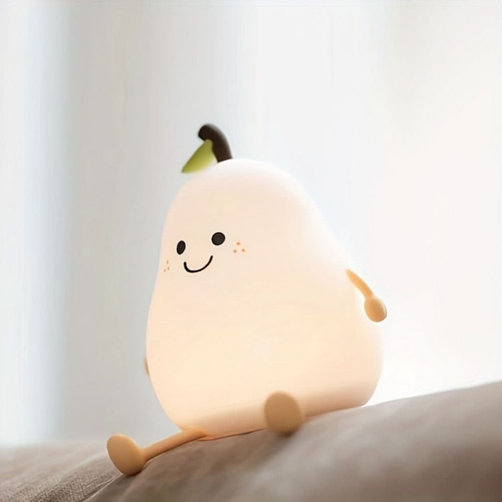 LZINA™ | GlowPear Rechargeable Silicone Night Light for Kids