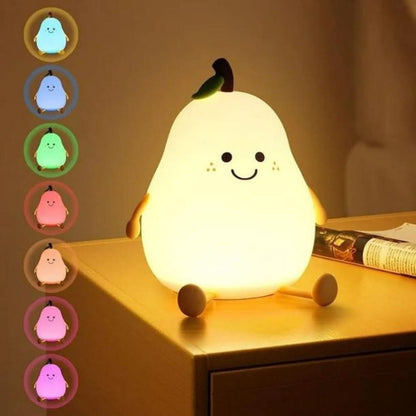 LZINA™ | GlowPear Rechargeable Silicone Night Light for Kids
