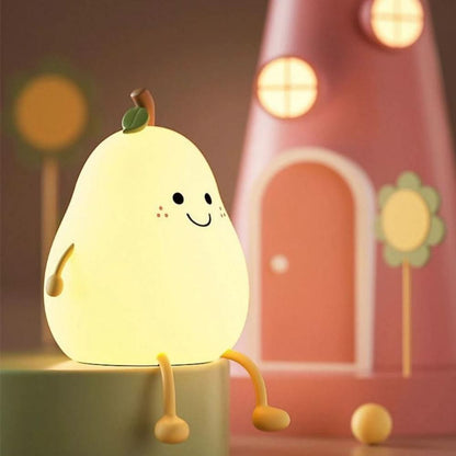 LZINA™ | GlowPear Rechargeable Silicone Night Light for Kids