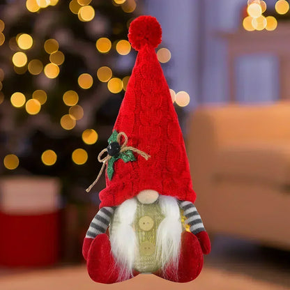 LZINA™ | LED Christmas Gnome | Knitted Design with Night Light | Glowing Christmas Decoration | Warm & Cozy