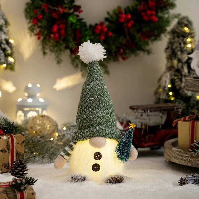 LZINA™ | LED Christmas Gnome | Knitted Design with Night Light | Glowing Christmas Decoration | Warm & Cozy