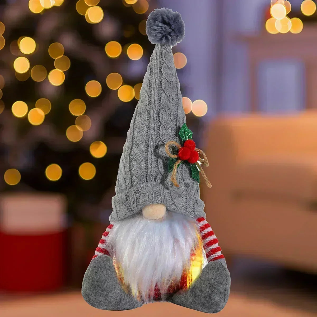 LZINA™ | Christmas Gnome Decoration | LED Night Light | Warm Glow Holiday Ornament