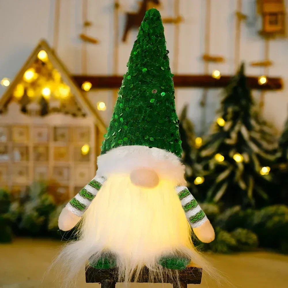 LZINA™ | LED Christmas Gnome | Knitted Design with Night Light | Glowing Christmas Decoration | Warm & Cozy